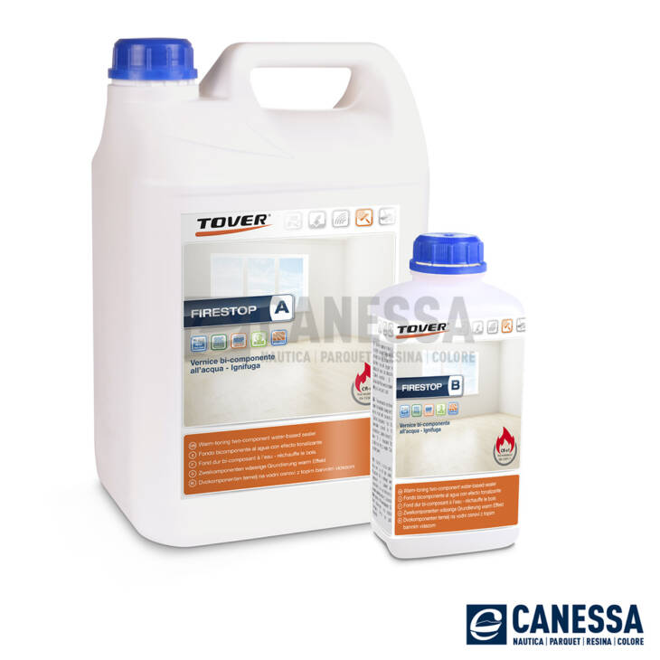 FIRESTOP A+B LT. 6 (5+1) | Vernice bicomponente all’acqua ignifuga per parquet e legno